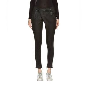 R13 Women Crossover Jeans Black Slim Fit Stretch Denim